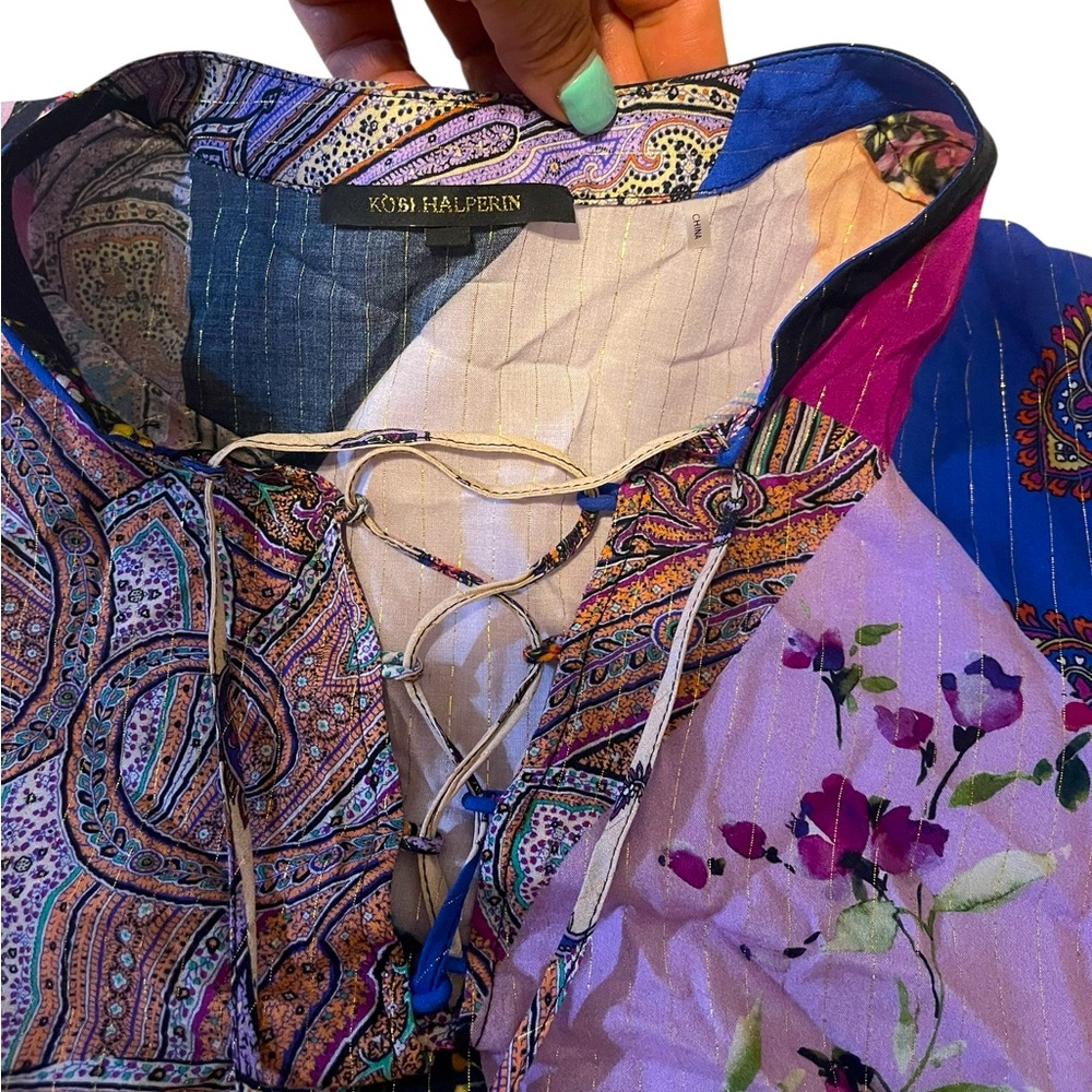 Kobi Halperin Multicolor Patchwork Blouse - image 4